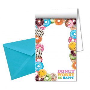 Notepad-Envelopes-Pen- Donut Worry